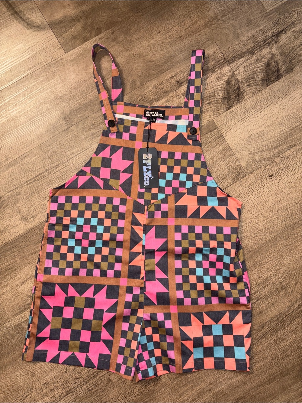2Fifty2 Multicolor Geometric Short Overalls Romper